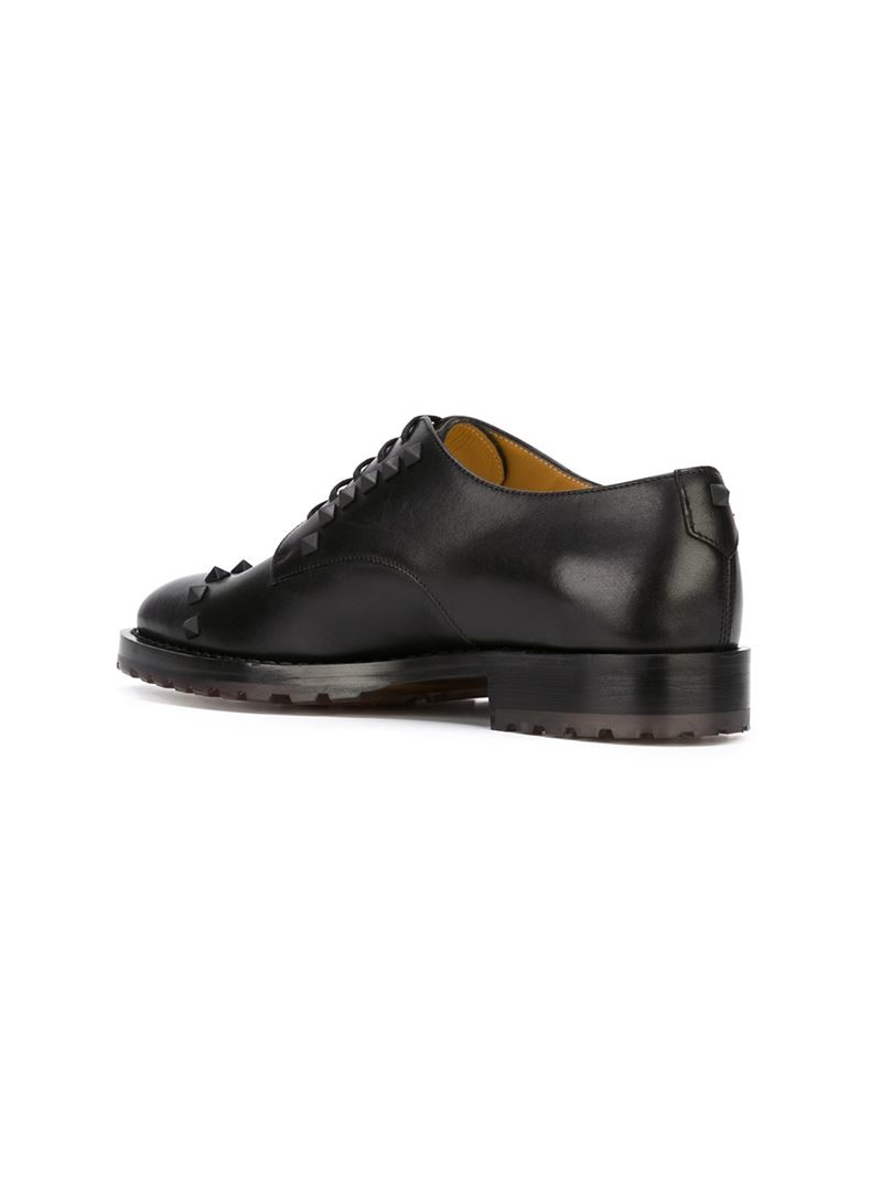 Lyst - Valentino 'rockstud' Derby Shoes in Black for Men