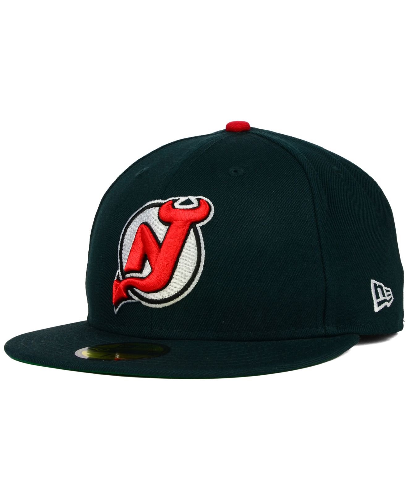 New Era 59FIFTY NJ DEVILS Hat Cap Fitted 6 3/4 Wool NHL New Jersey 5950 NOS