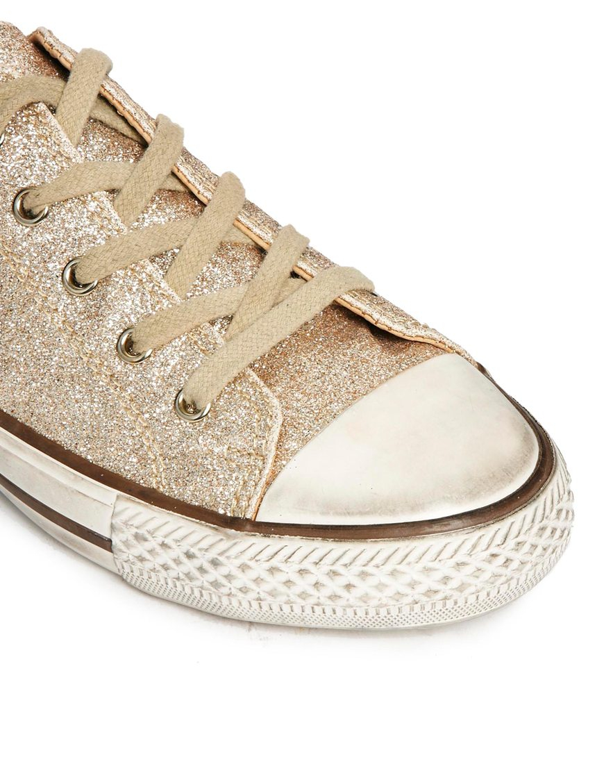 gold glitter trainers