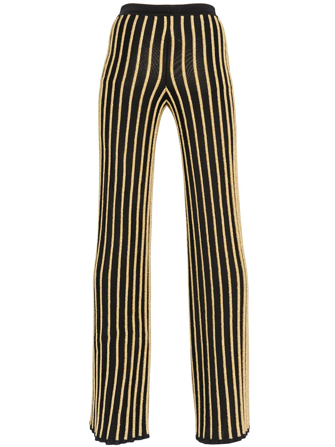 gold striped pants