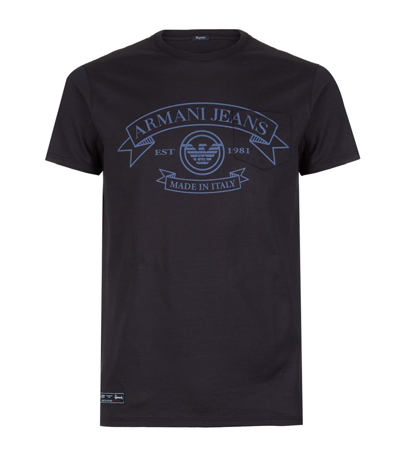 Armani Jeans Banner Logo T-Shirt in Blue for Men | Lyst