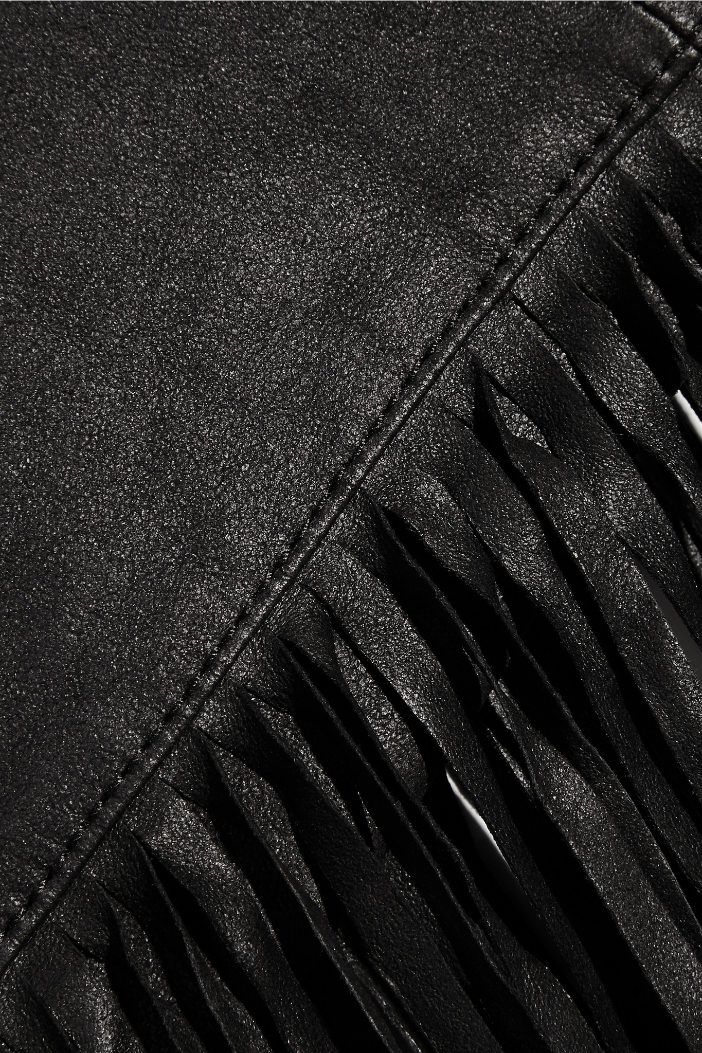Elizabeth And James Tatum Fringed Leather Hooded Jacket In
