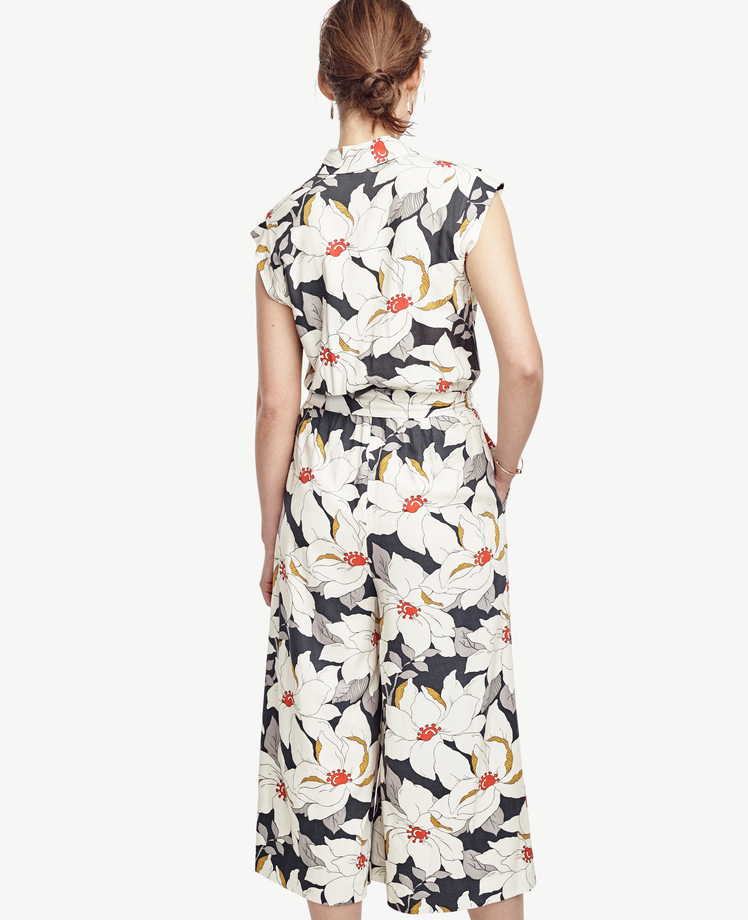 ann taylor floral jumpsuit