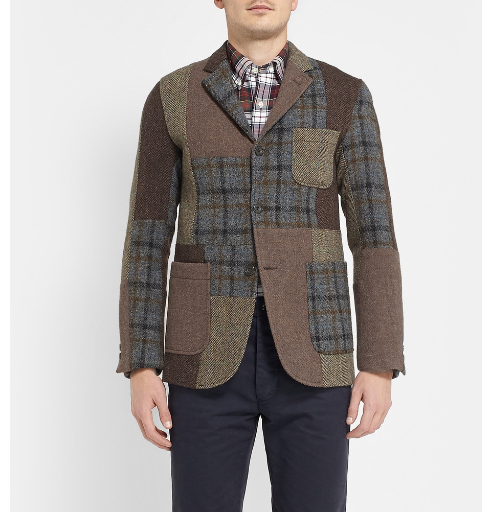 Beams Plus Patchwork Harris Tweed Jacket in Brown for Men | Lyst UK