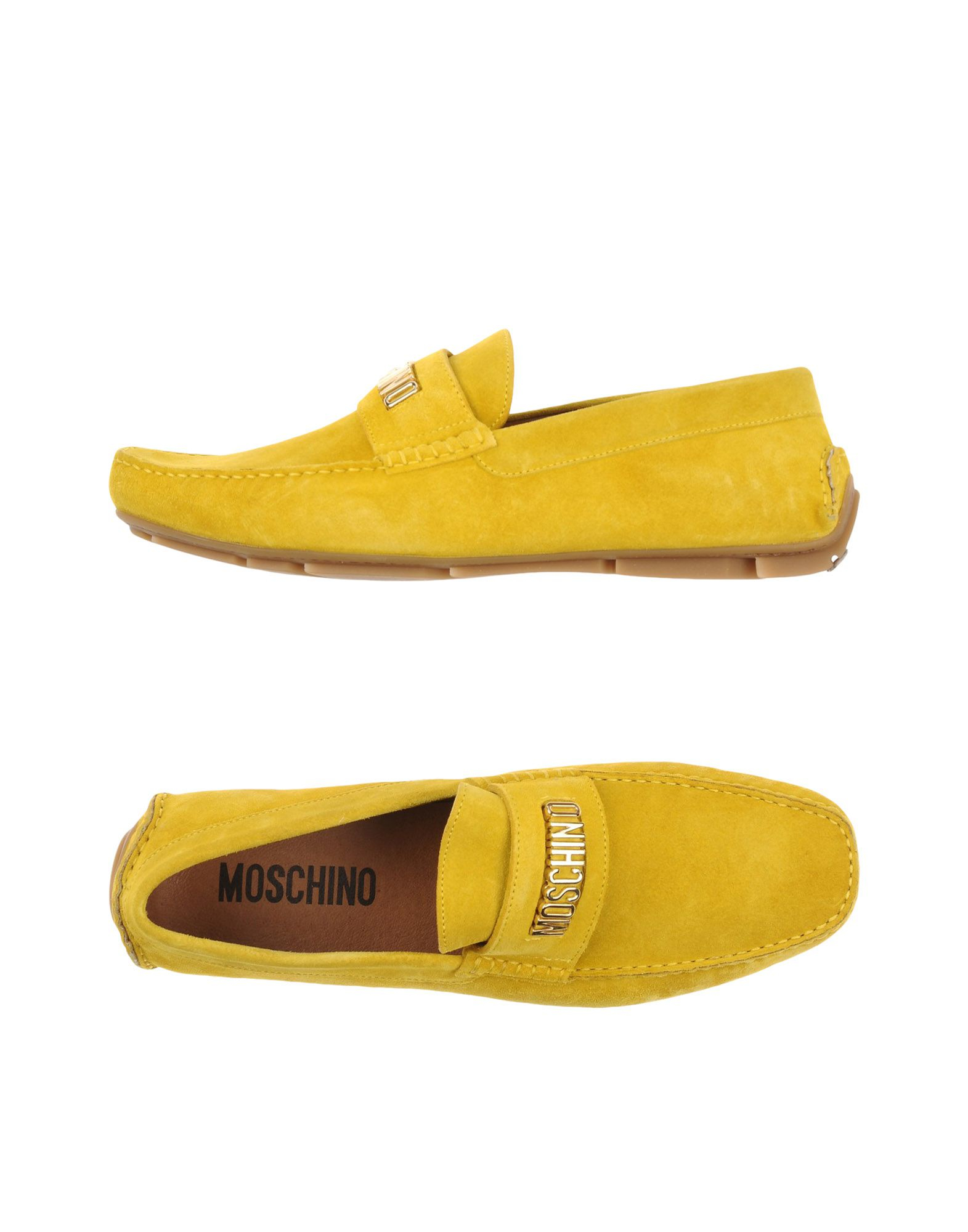 Lyst - Moschino Moccasins in Yellow for Men