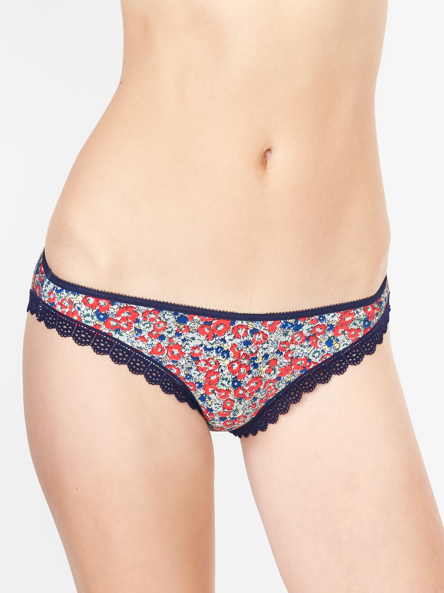 Gap EyeletLace Trim Skinny Bikini in Floral (RED FLOWER) Lyst