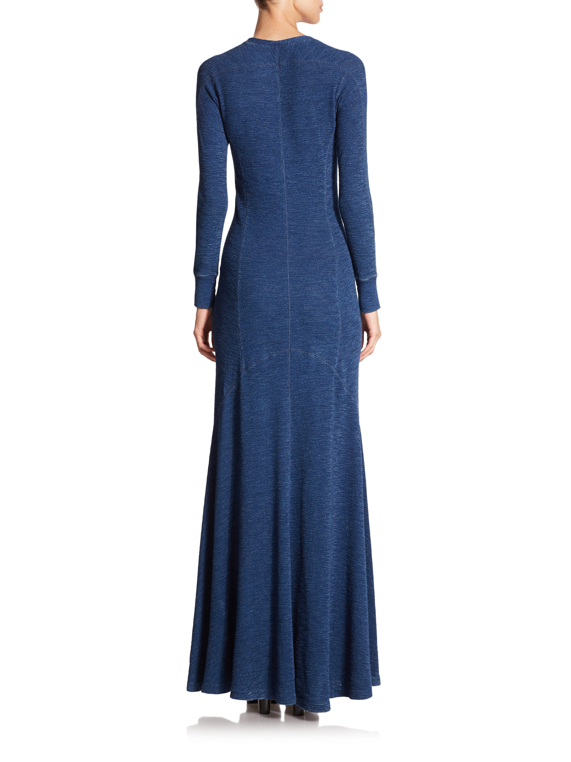 Polo Ralph Lauren Cotton Maxi Dress in Blue | Lyst