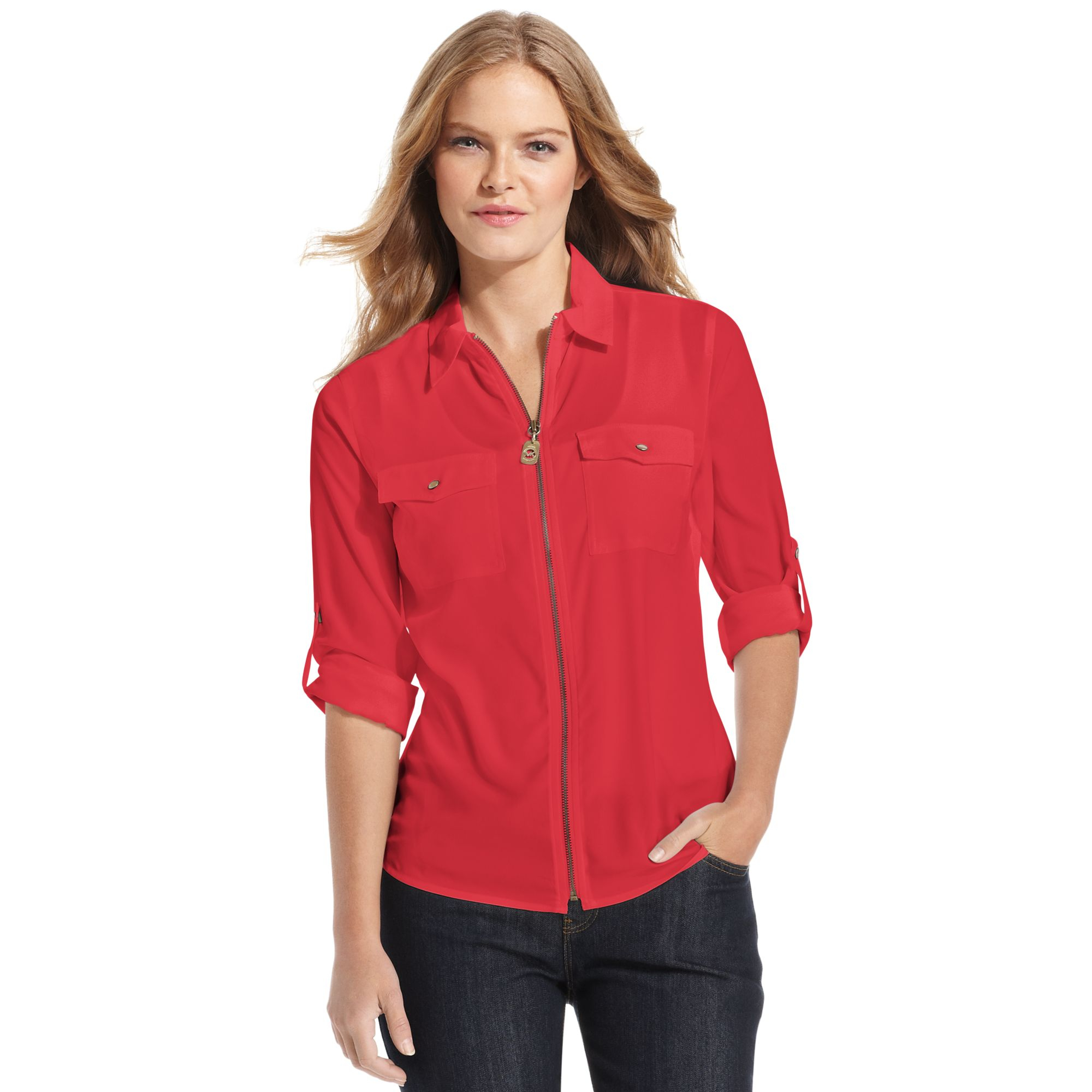 red michael kors shirt