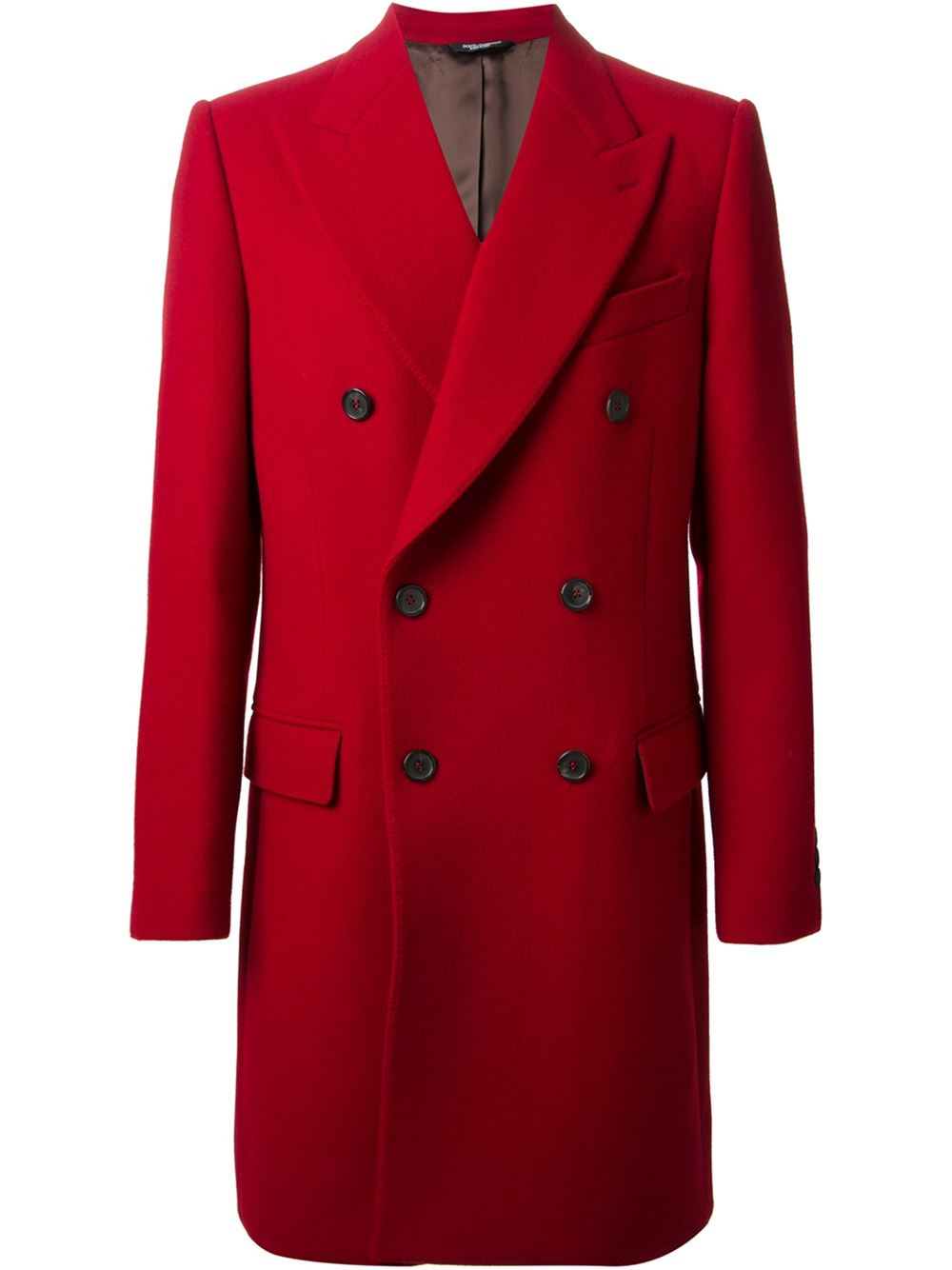 Dolce & Gabbana Double Breasted Coat in Red for Men - Lyst