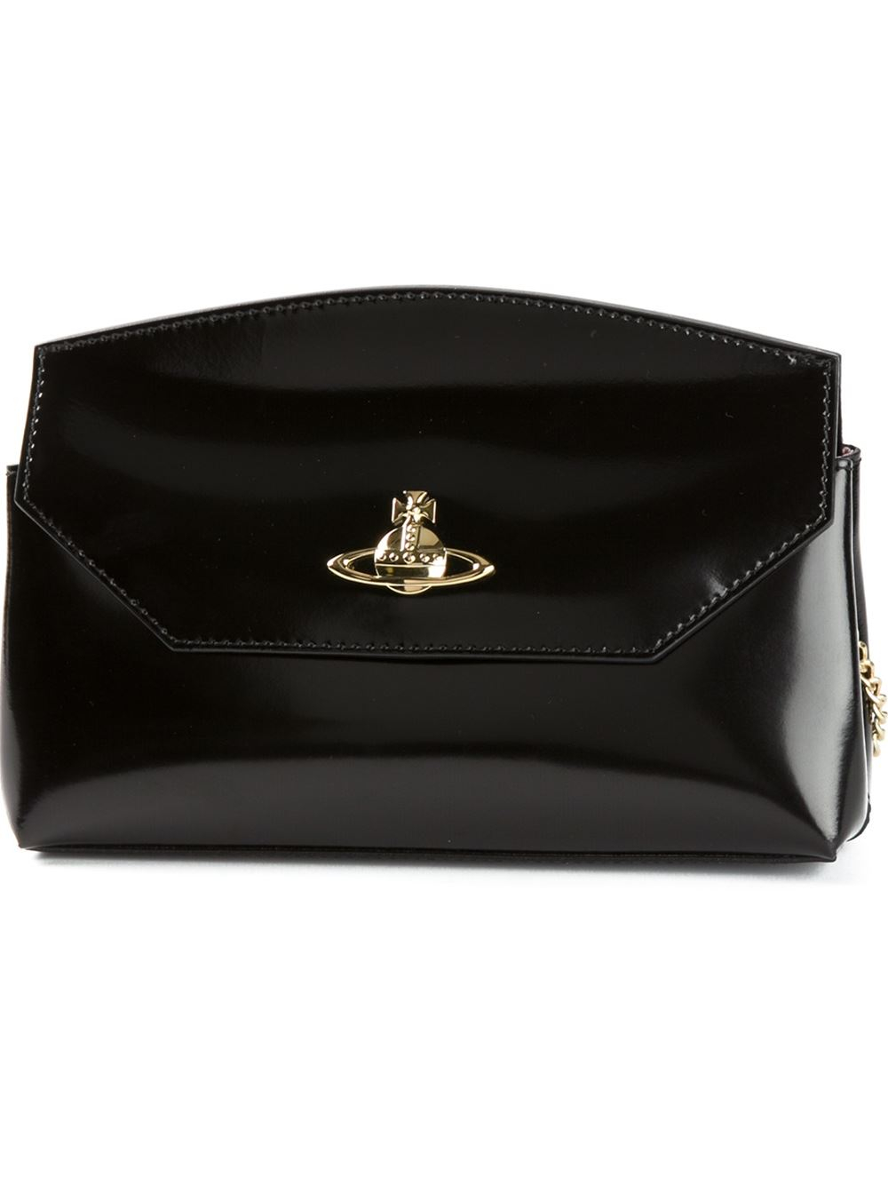 Lyst Vivienne Westwood Orb Cross Body Patent Bag in Black