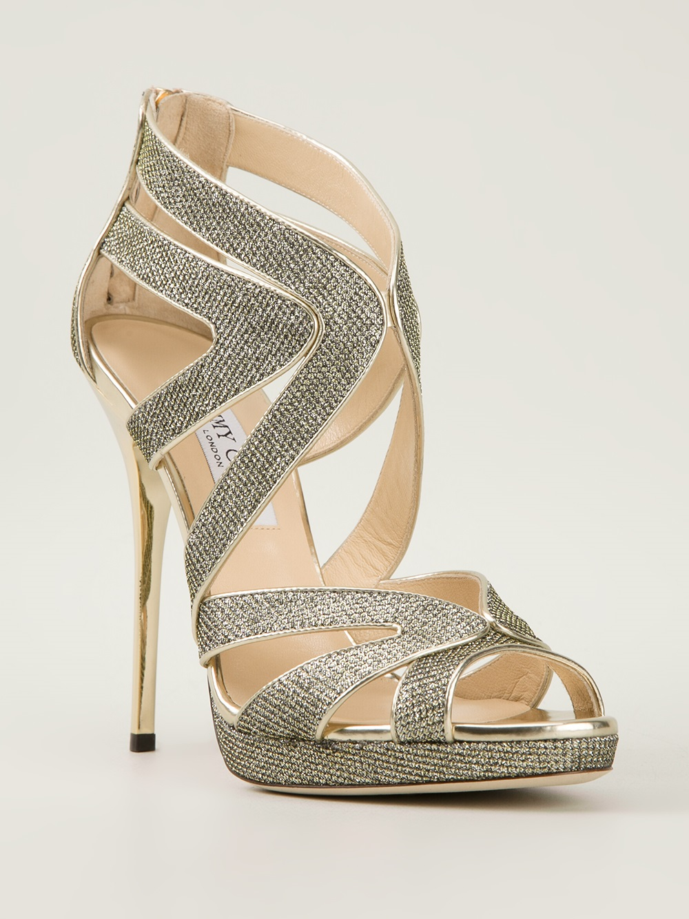 jimmy choo silver watersnake platform sandals