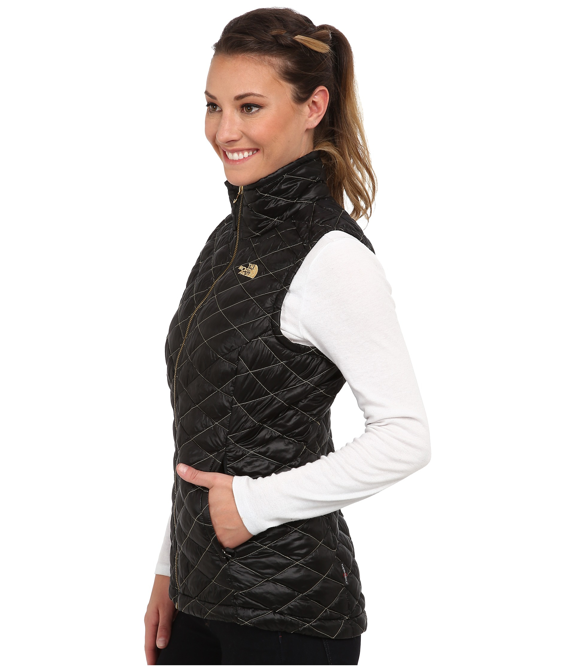 the north face black vest womens