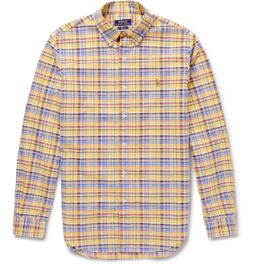 ralph lauren yellow button down shirt