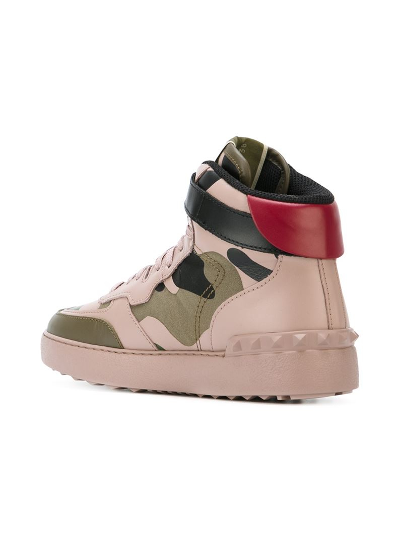 valentino camo high top sneakers