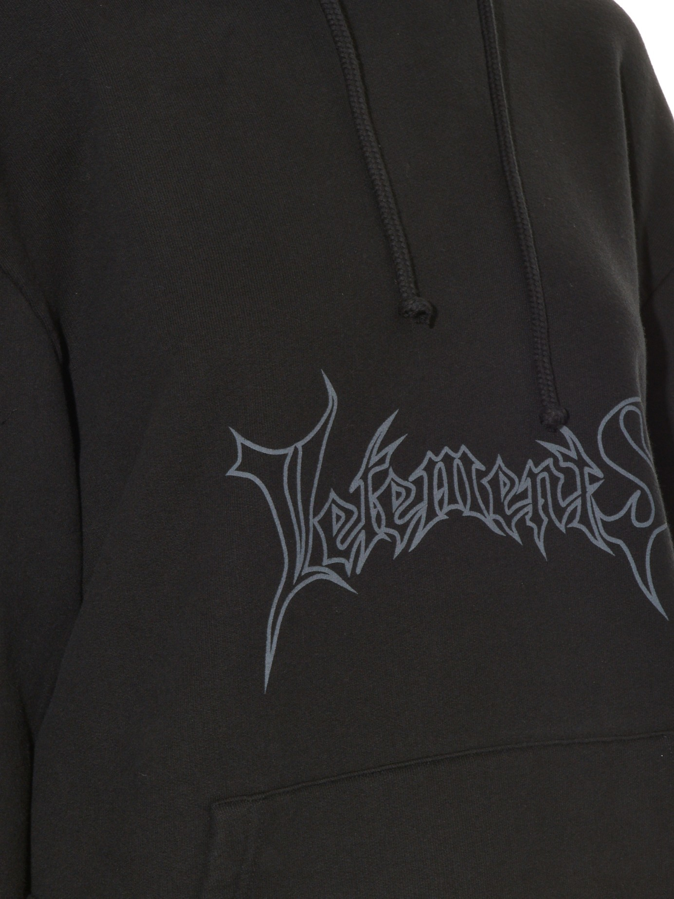 Vetements Logo-Print Hooded Sweatshirt in Black - Lyst