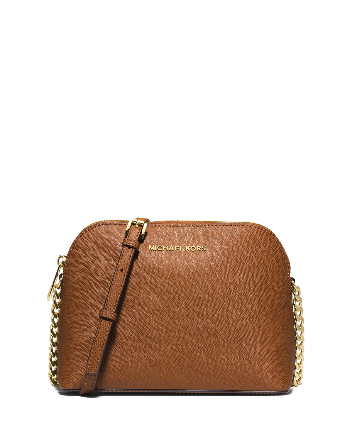 Michael michael kors Cindy Large Dome Crossbody Bag in Brown | Lyst