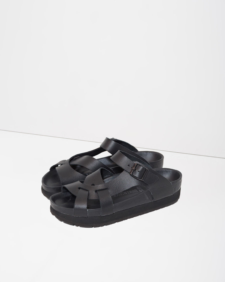 Y's Yohji Yamamoto Leather Birkenstock Sandal in Black - Lyst