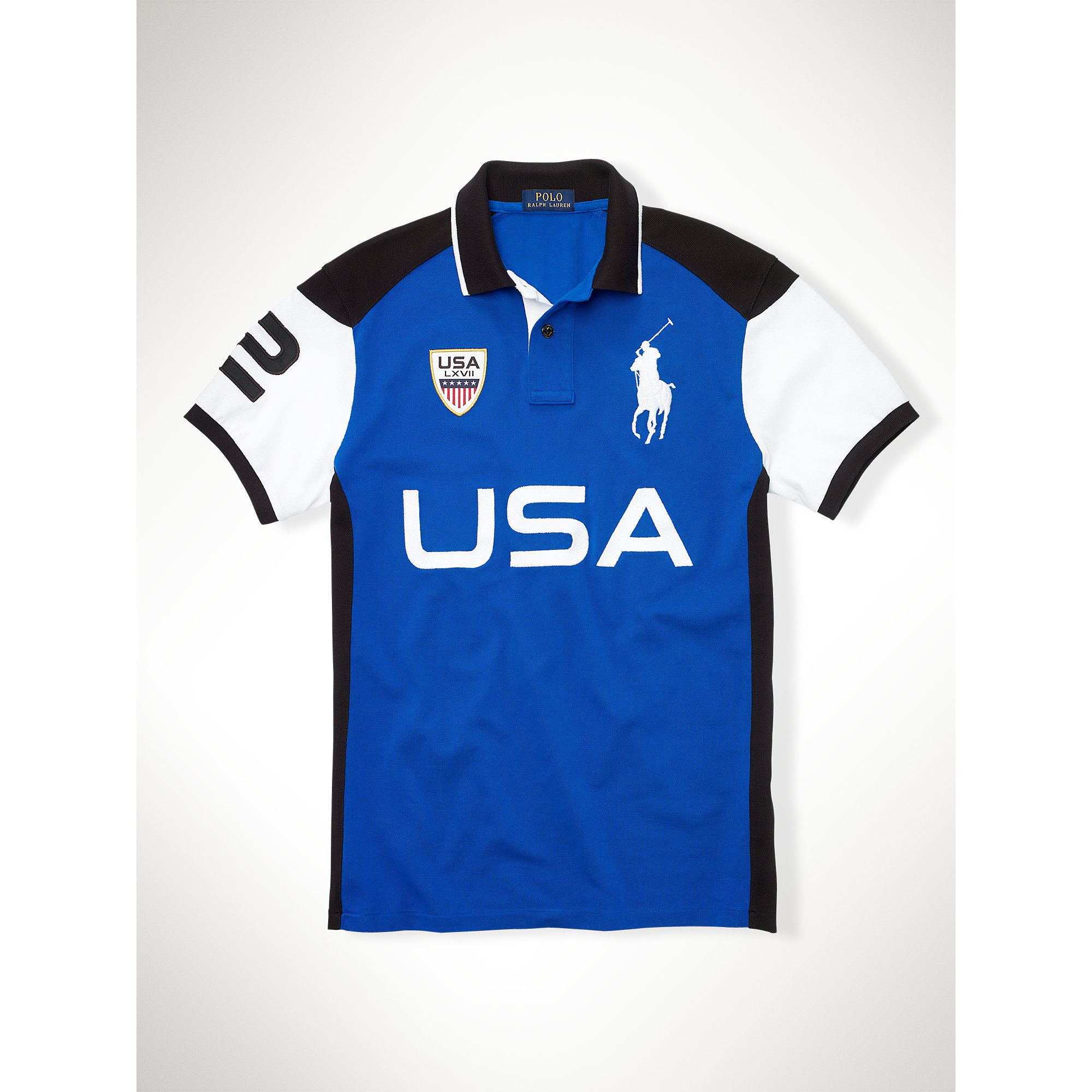Polo Ralph Lauren Custom-Fit "Usa" Polo Shirt in Blue for Men - Lyst