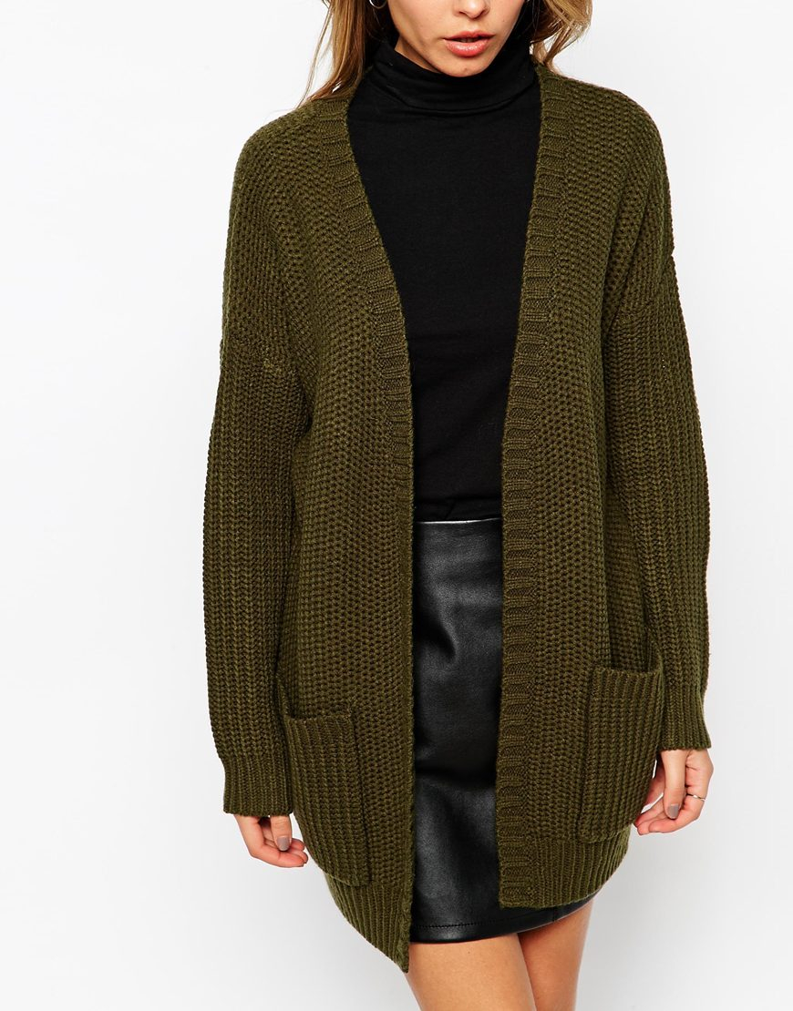 khaki chunky cardigan
