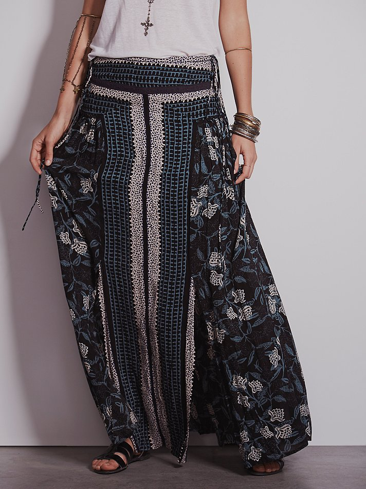 Download Free People Squared Off Convertible Maxi Skirt - Lyst