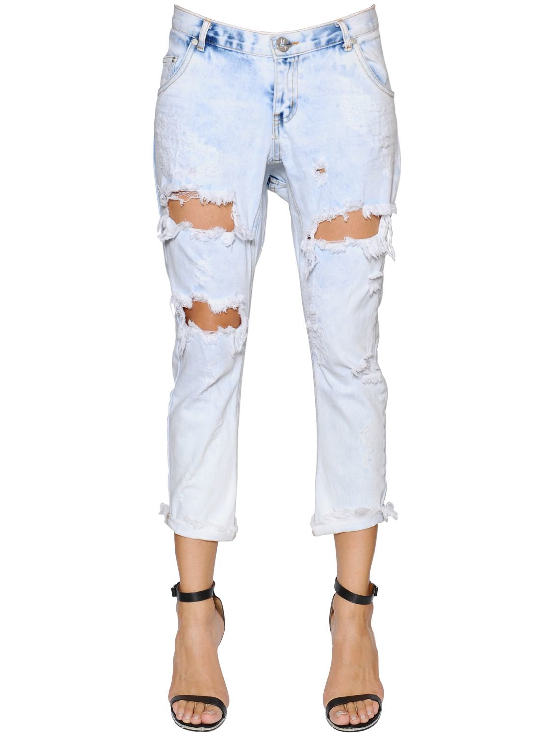 Lyst - One teaspoon Lonely Boys Destroyed Cotton Denim Jeans in Blue