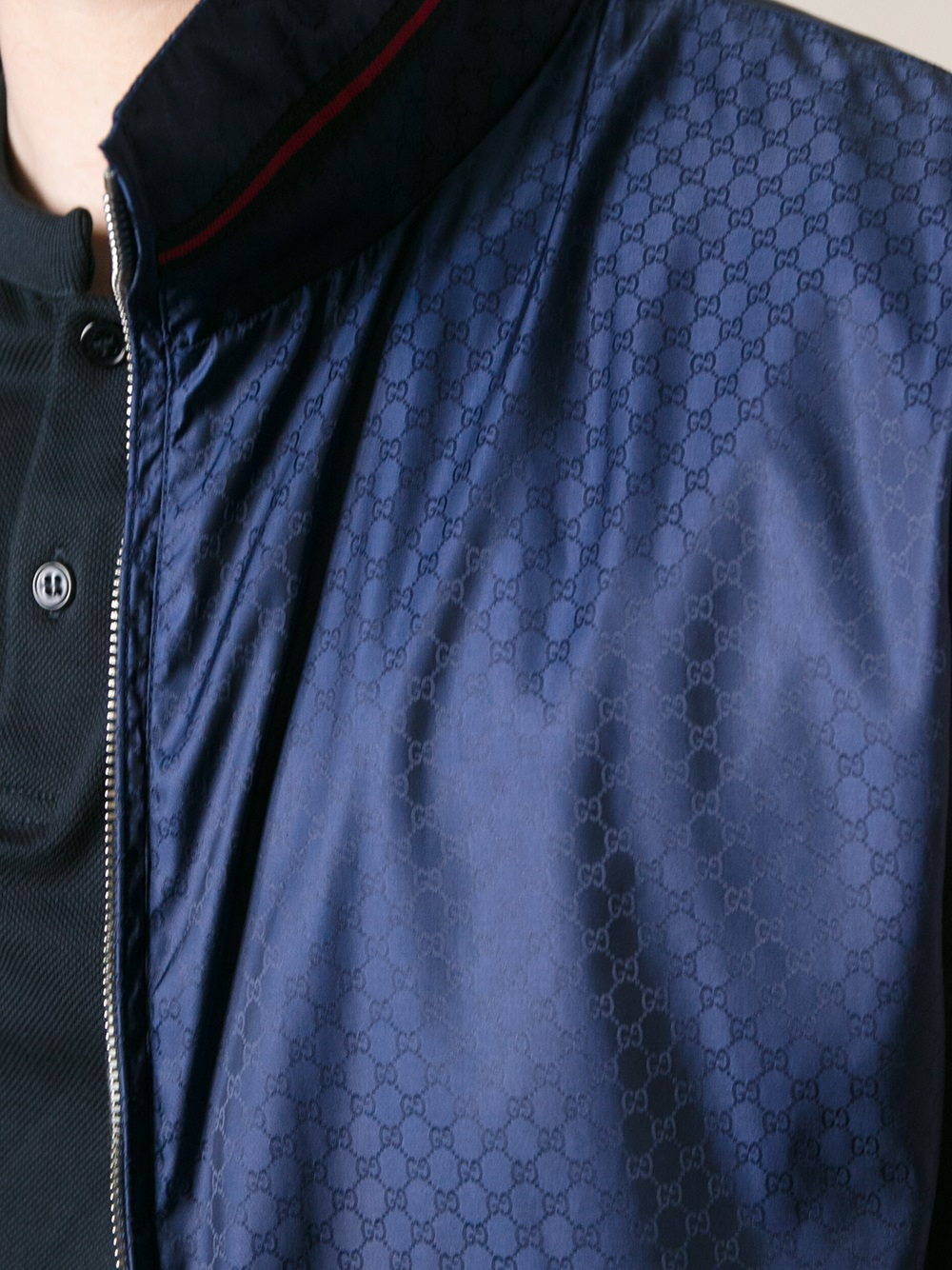 Scorch Fortolke Vælg Gucci Printed Bomber Jacket in Blue for Men | Lyst UK