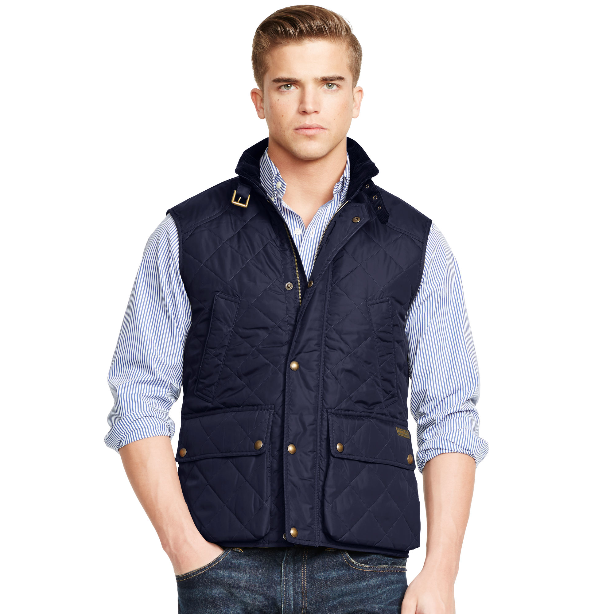 Polo Ralph Lauren Diamondquilted Vest in Blue for Men Lyst