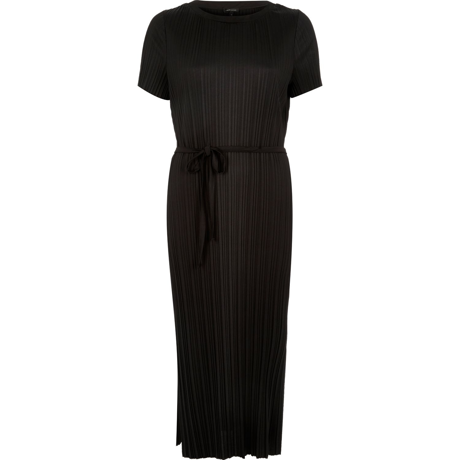 river island black pleated dress