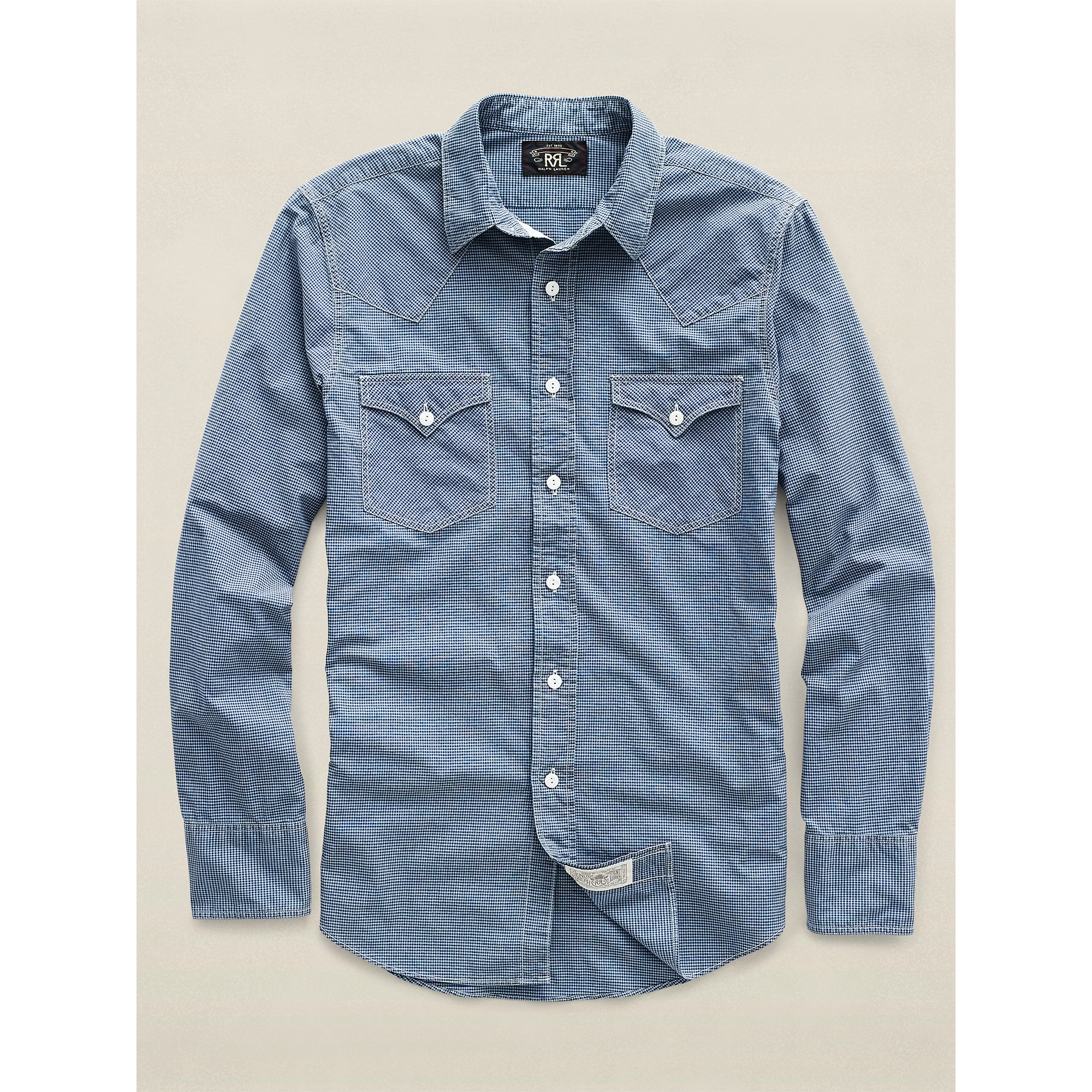 Lyst - Rrl Kane Cotton Western Shirt in Blue for Men