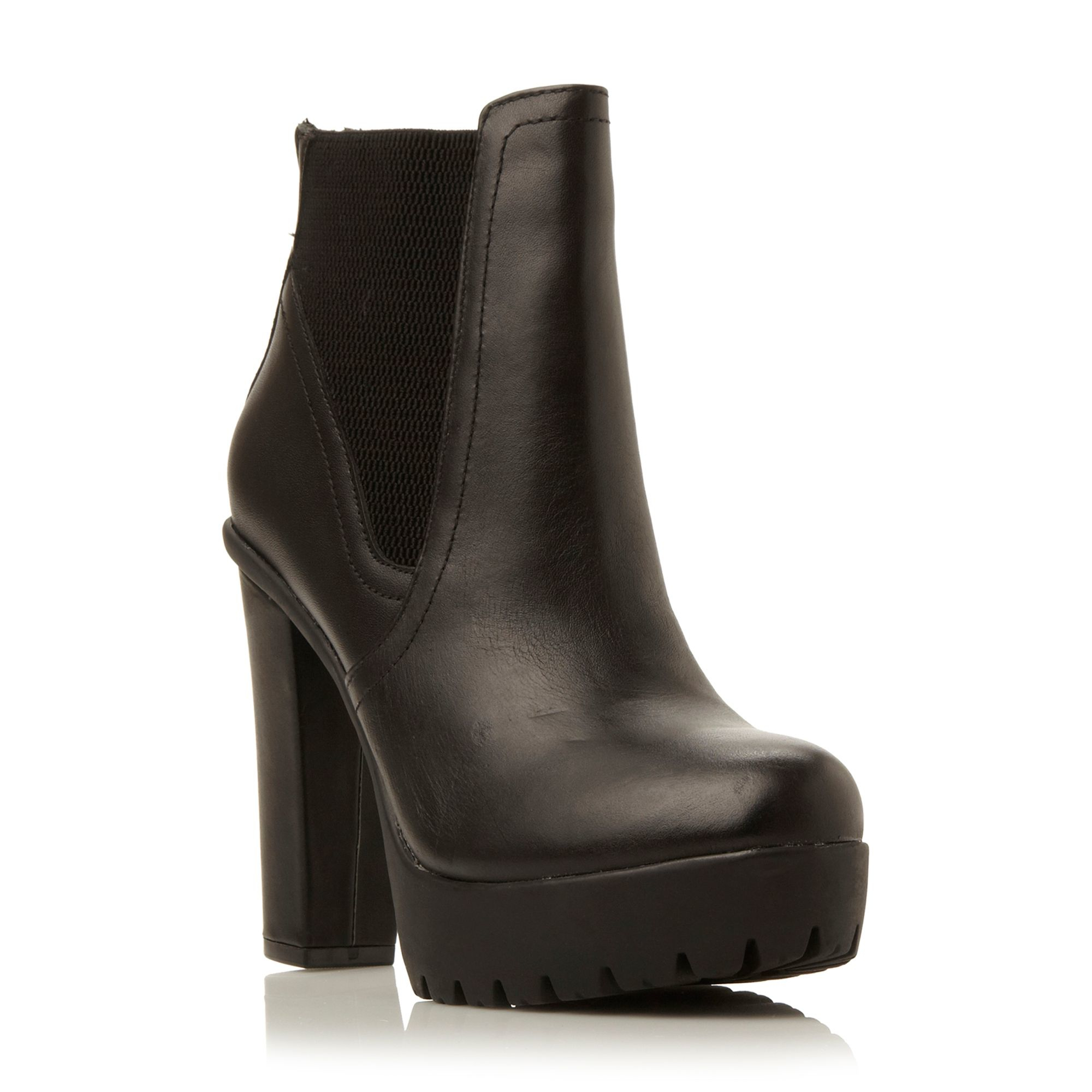 Steve madden Amandaa Chunky Cleated Low Boots in Black | Lyst
