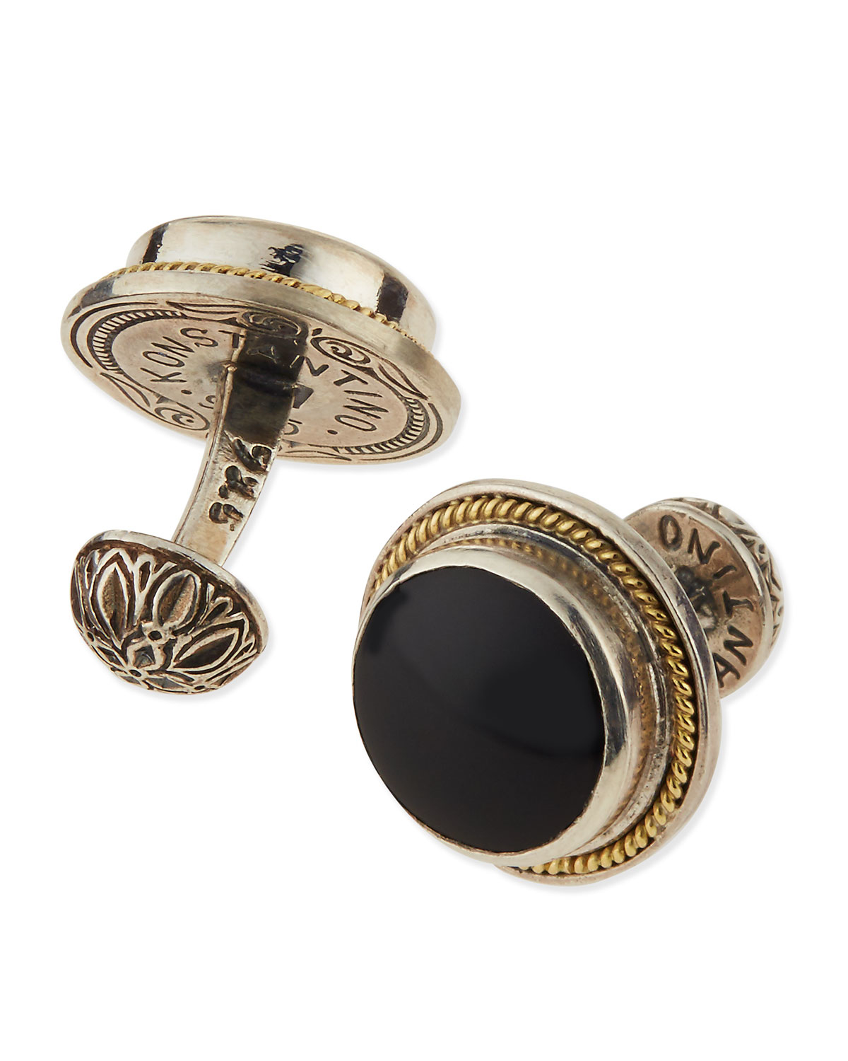 Konstantino Round Onyx & Gold Cuff Links in Black for Men Lyst