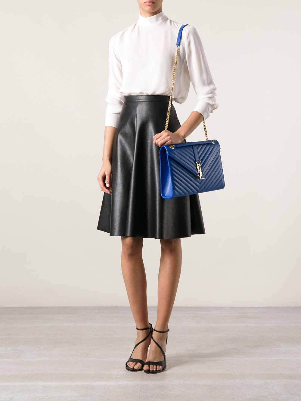 Saint laurent Classic Monogramme Shopping Bag in Blue | Lyst