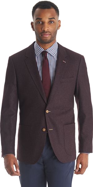Tommy Hilfiger Tailored Fit Solid Merlot Jacket in Purple for Men ...