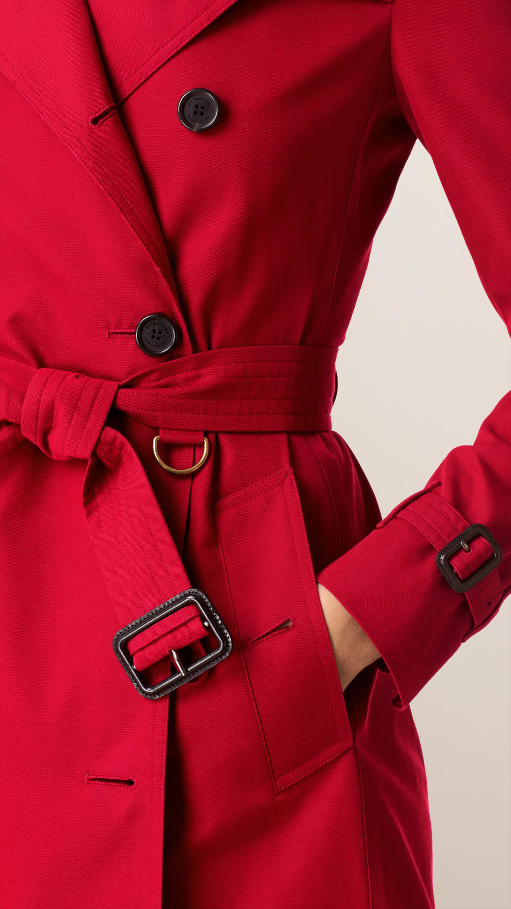 Burberry Cotton The Kensington - Short Heritage Trench Coat in Red - Lyst