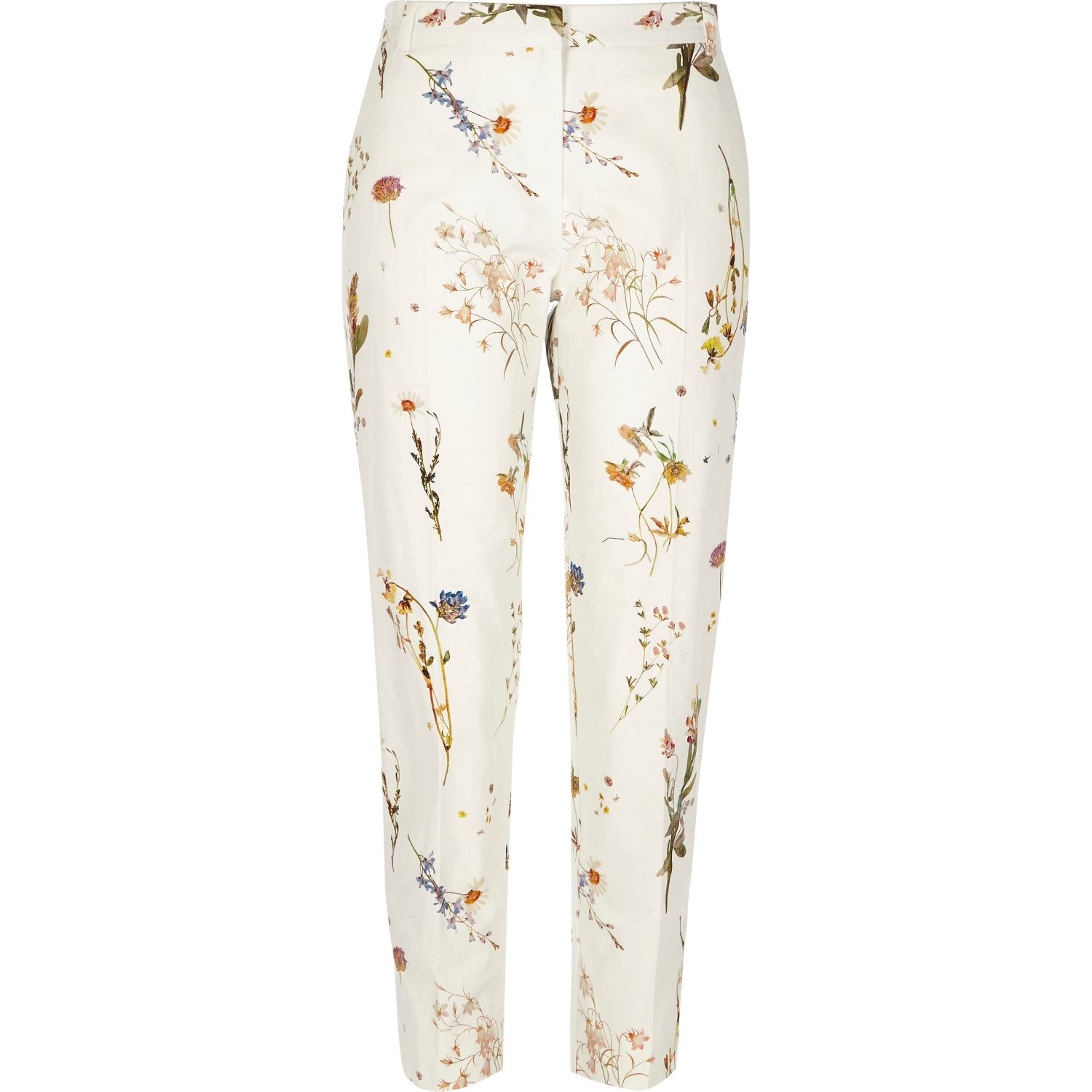 White floral trousers Clearance