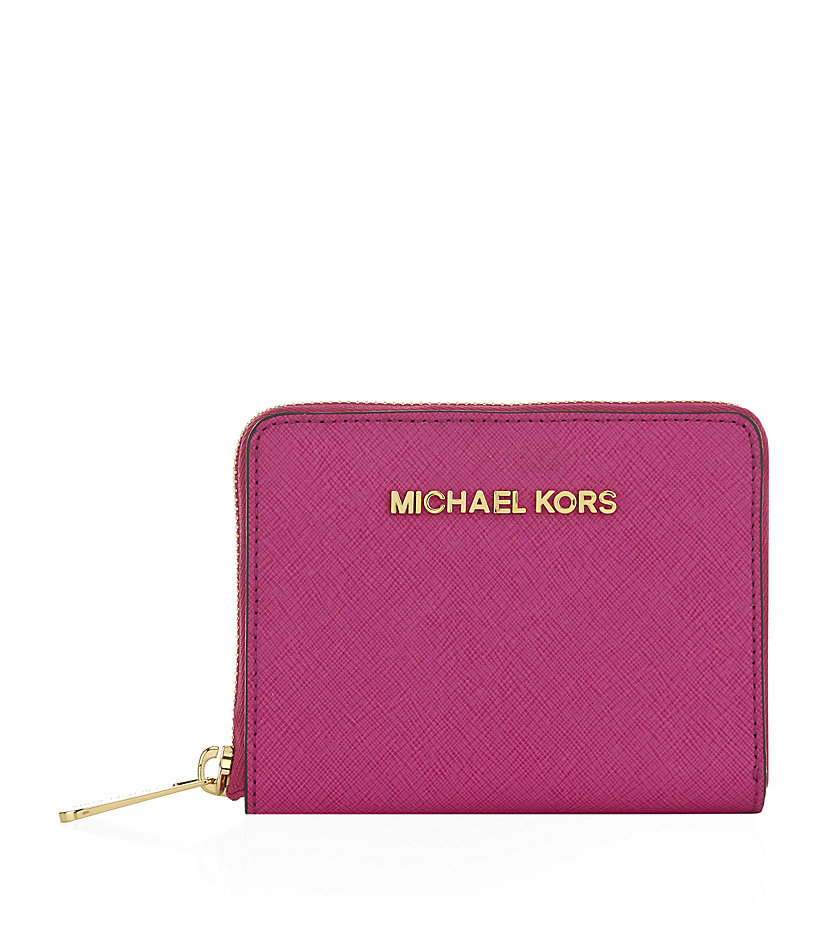 MICHAEL Michael Kors Small Jet Set Travel Wallet in Pink | Lyst Canada