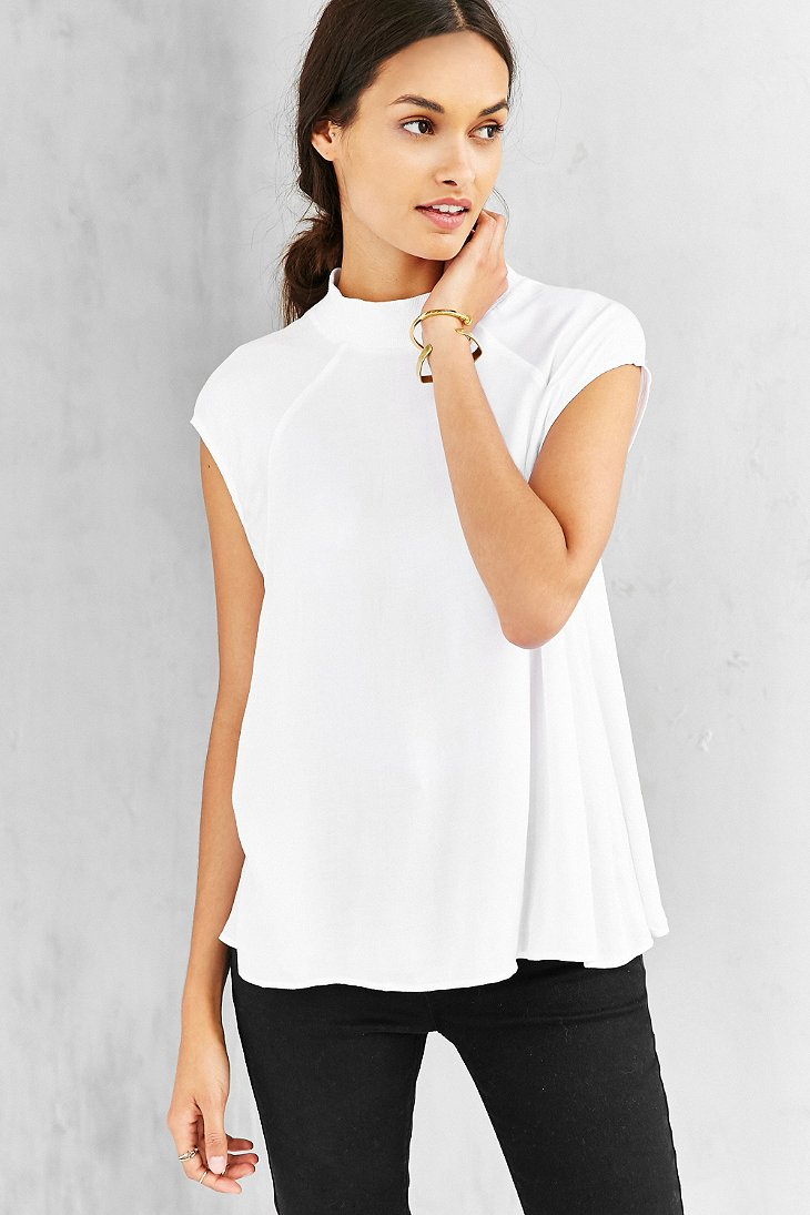 Download Lyst - Silence + Noise Rory Mock-neck Tank Top in White