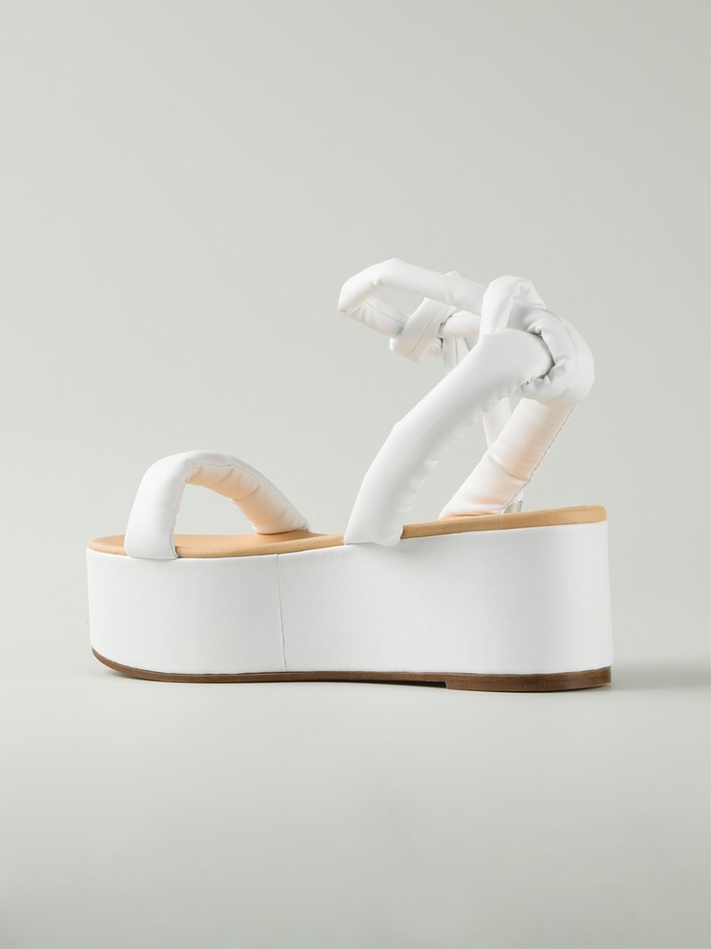 MM6 by Maison Martin Margiela Flat Platform Sandals in White | Lyst