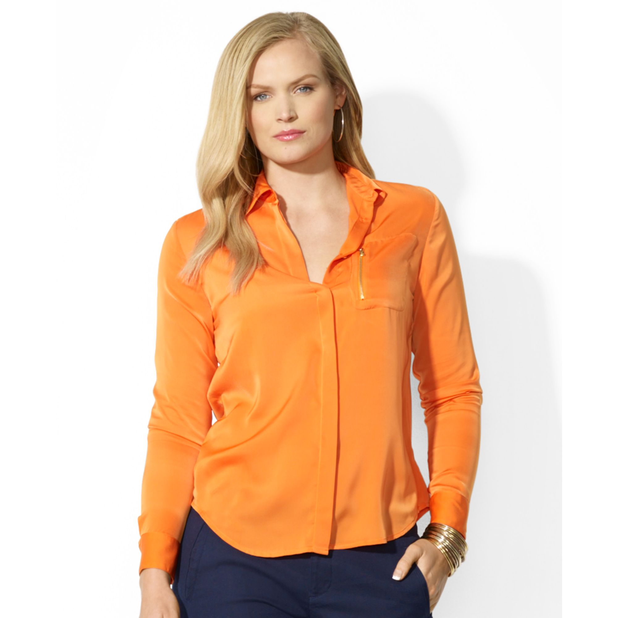 women's plus size satin blouses