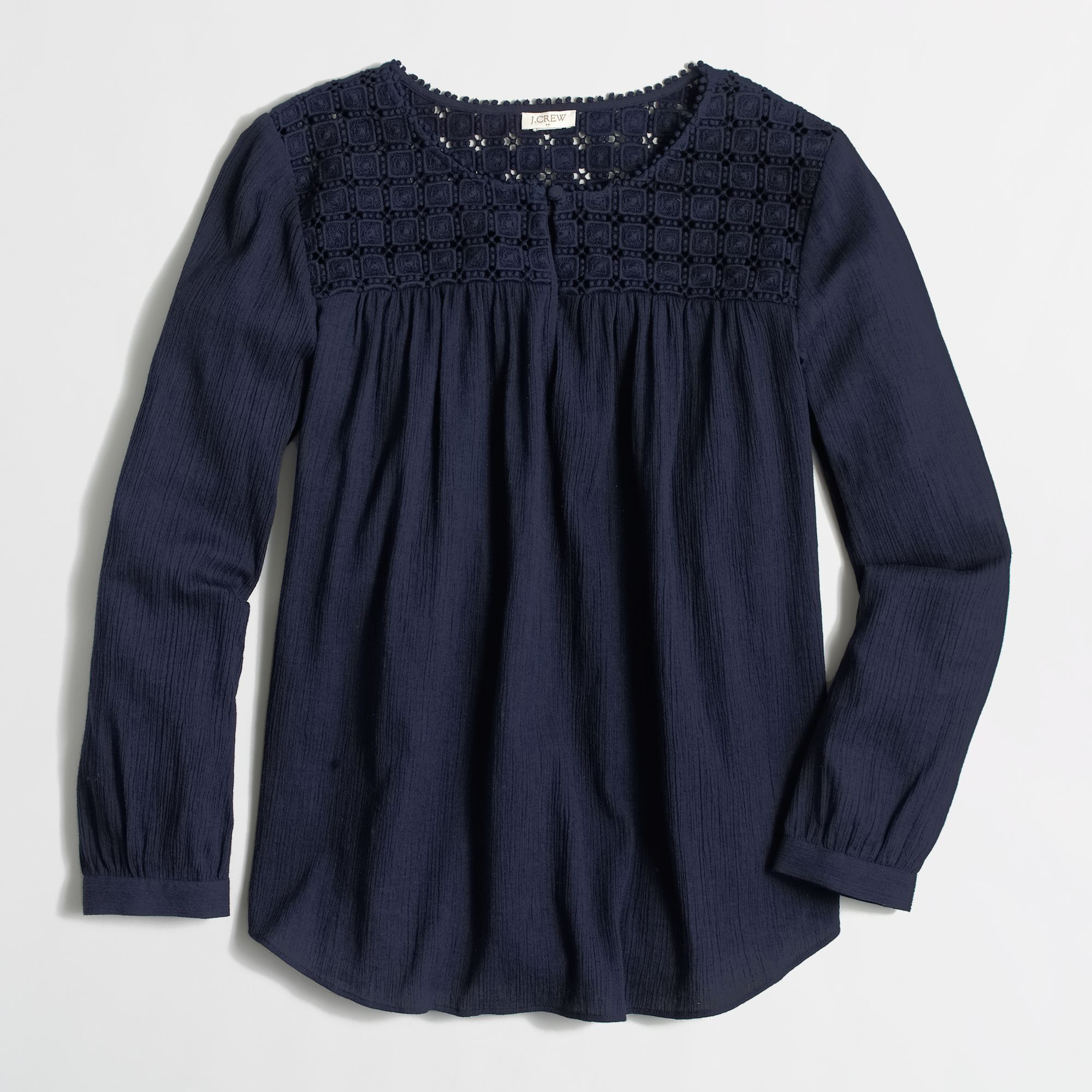 navy peasant top