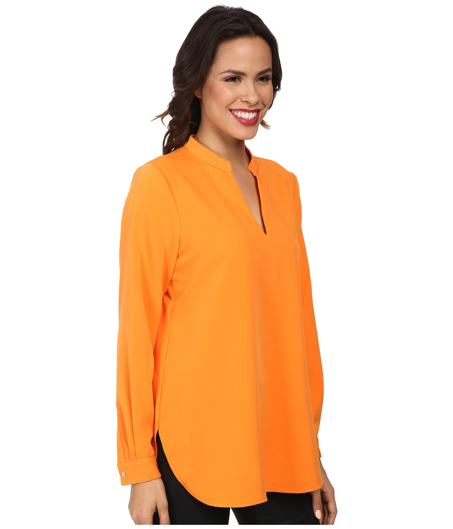 Long Sleeves Orange Blouse - Just $7