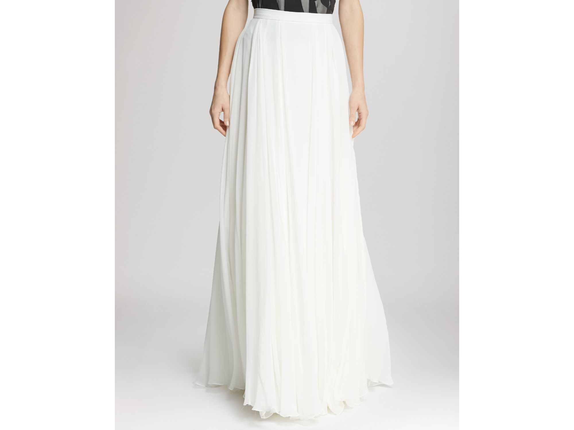 white flowy long skirt
