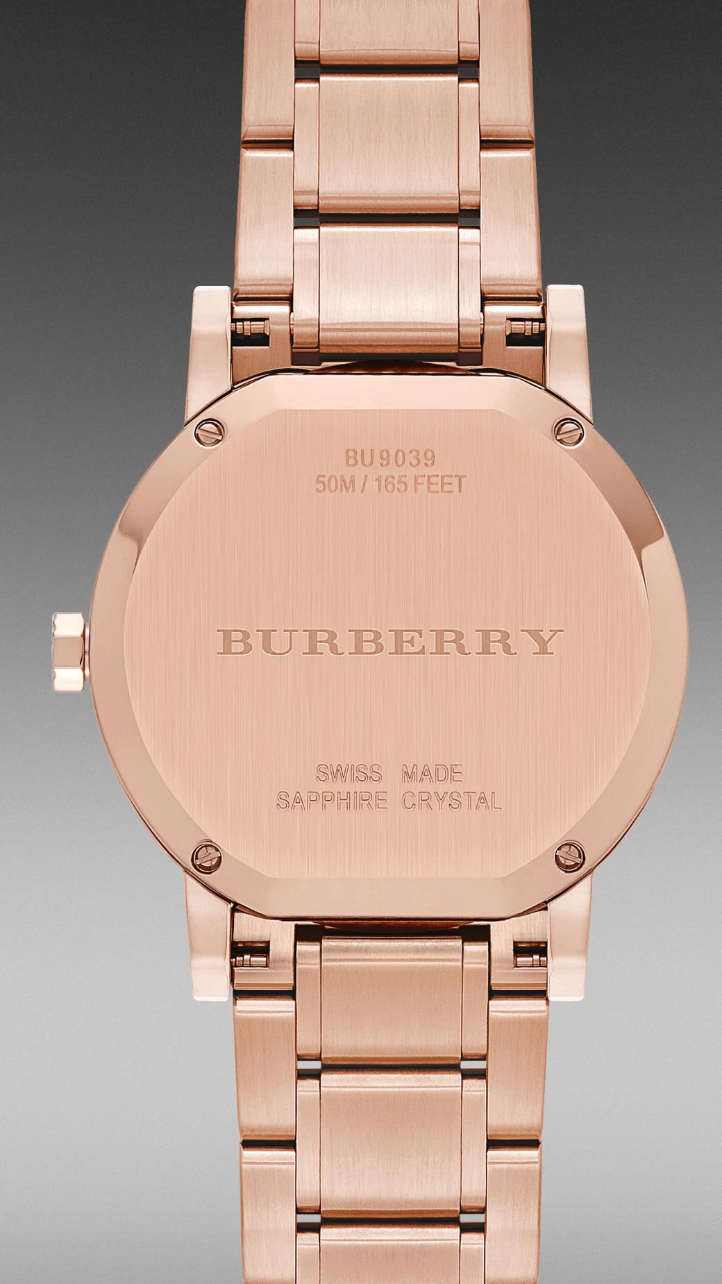burberry pink gold watch