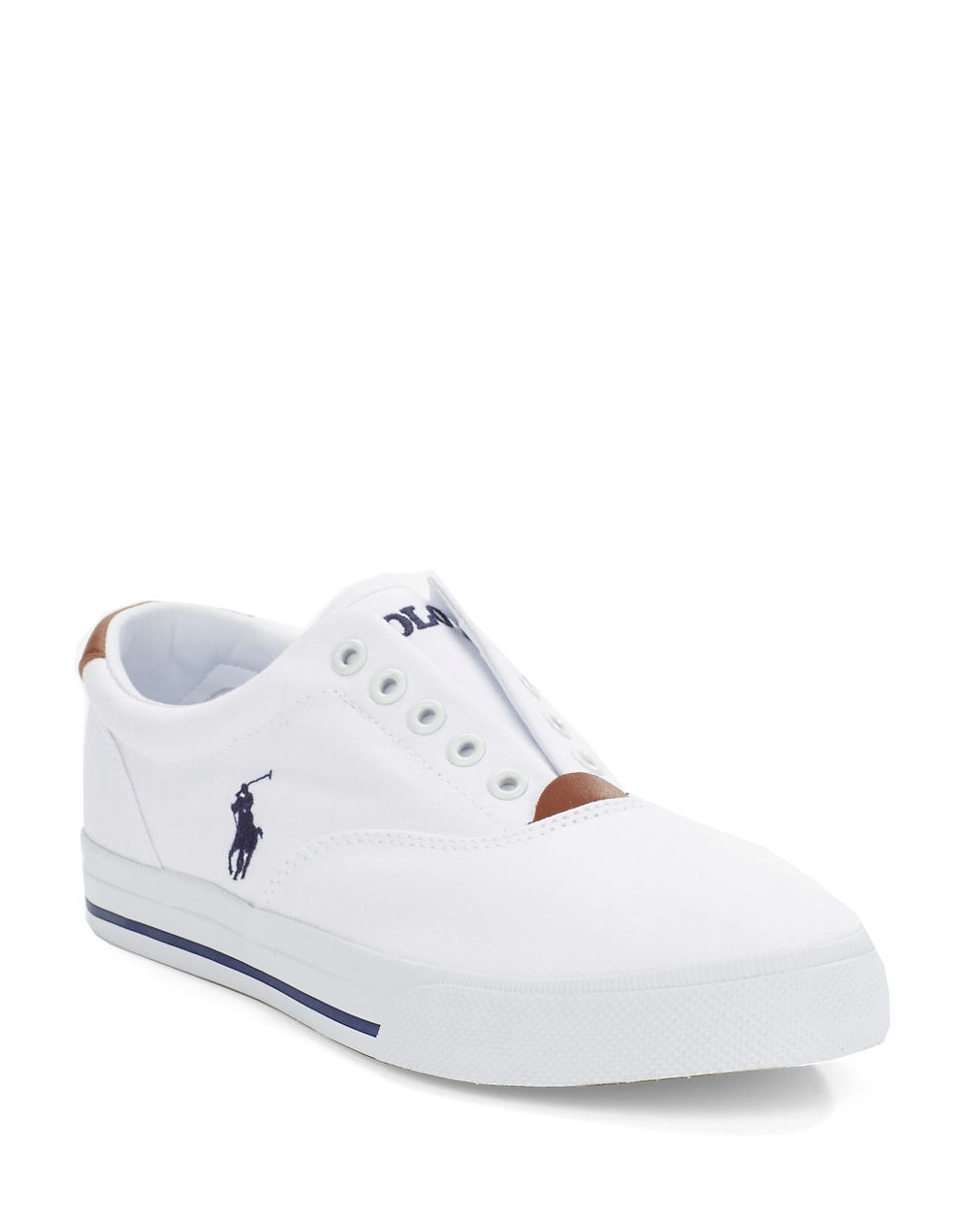 Lyst - Polo Ralph Lauren Vito Canvas Slip-On Sneakers in White for Men