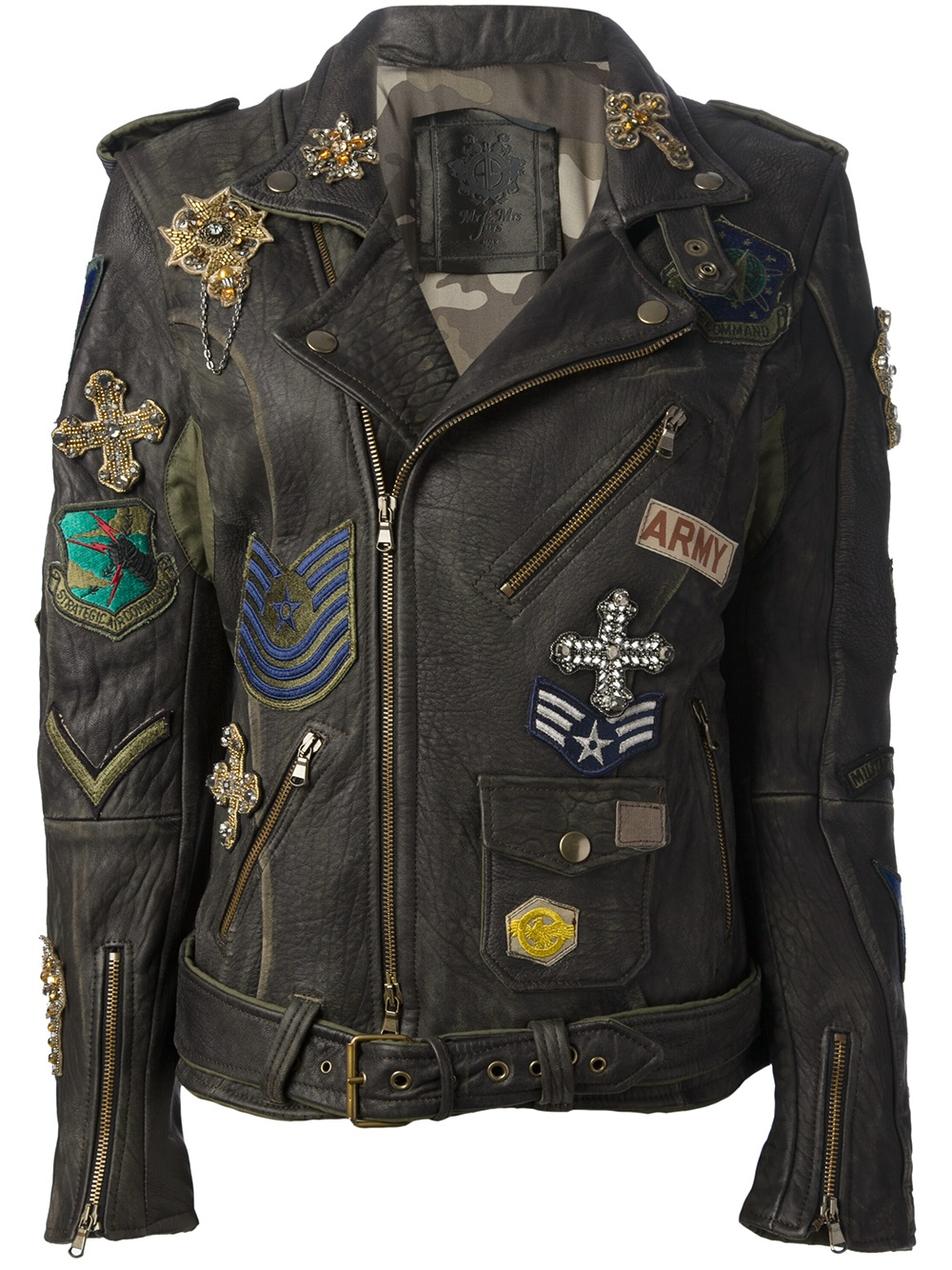 Mr Mrs Italy Military Patch Jacket in Black Lyst Mr Mrs Italy Military Patch Jacket in Black Lyst