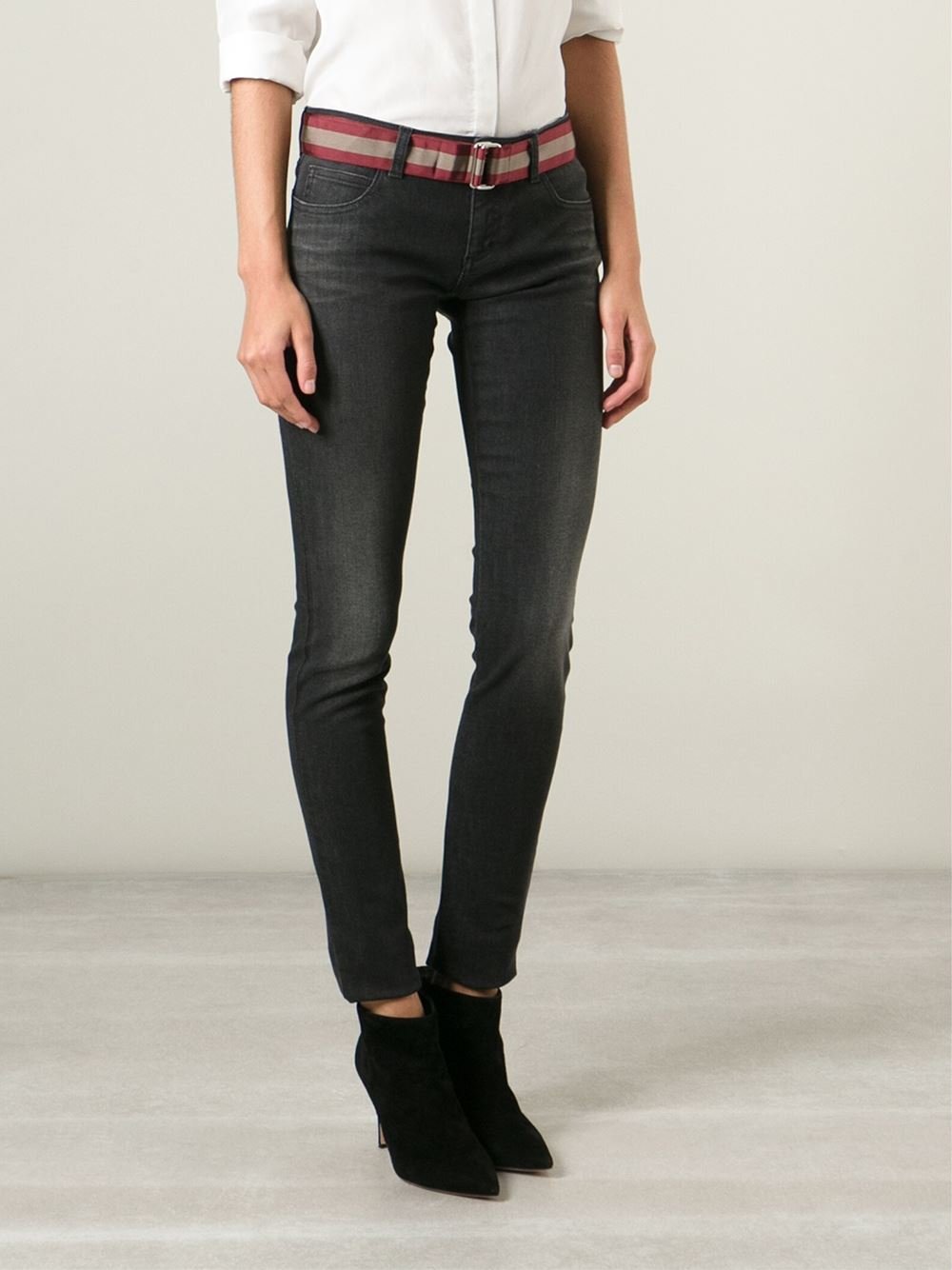 Gucci Skinny Mid-rise Stretch-denim Jeans in Black | Lyst
