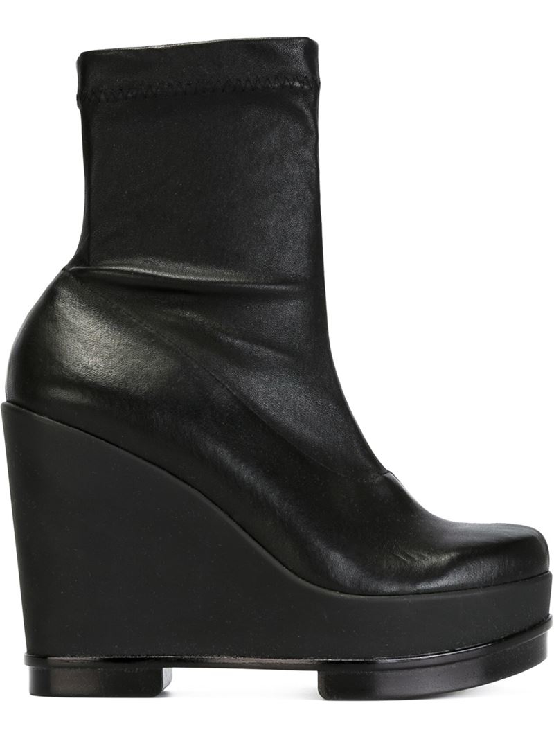 Lyst - Robert Clergerie Wedge Boots in Black