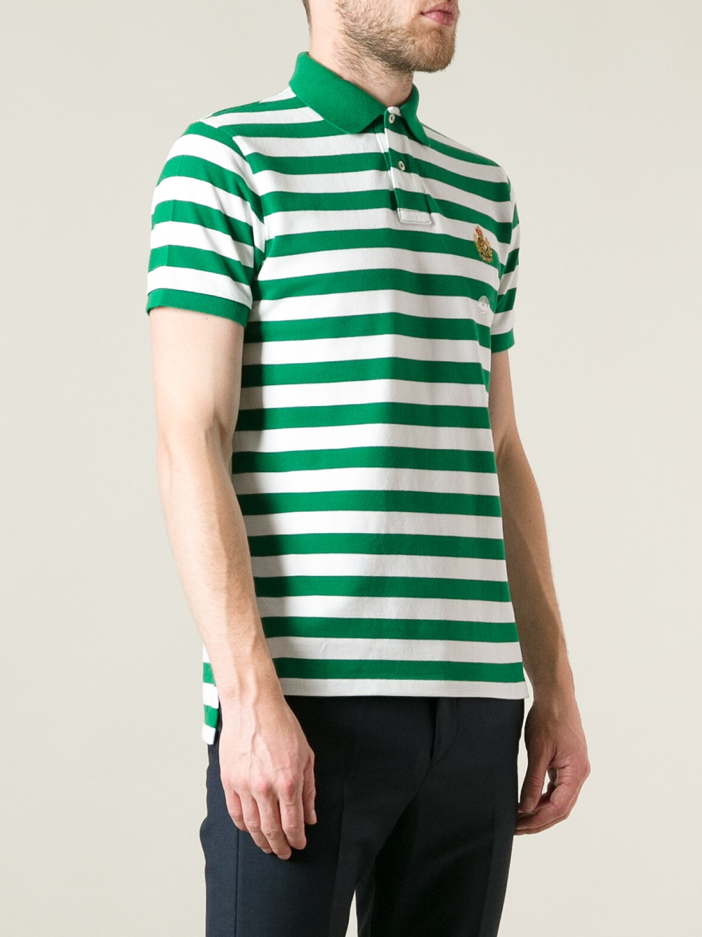 Polo Ralph Lauren Striped Polo Shirt in Green for Men | Lyst
