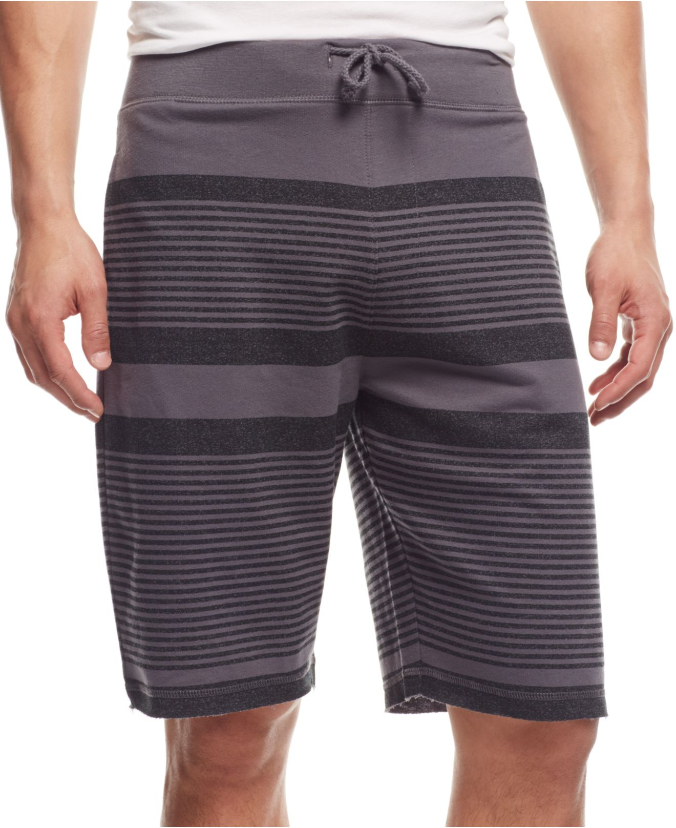 American rag Knit Stripe Shorts in Gray for Men | Lyst