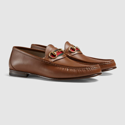 Gucci Men&#39;s Horsebit Leather Loafer in Light Brown Leather (Brown) for Men - Lyst